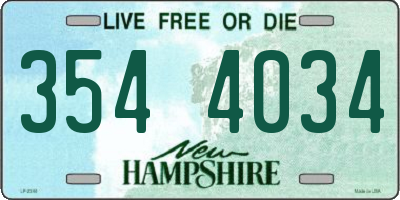 NH license plate 3544034