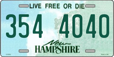 NH license plate 3544040
