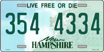 NH license plate 3544334