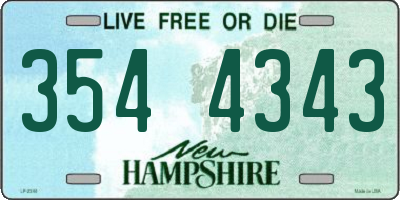 NH license plate 3544343