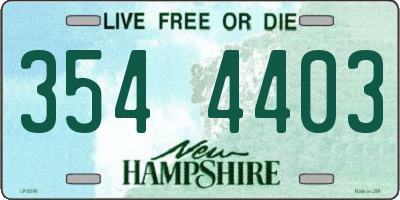 NH license plate 3544403