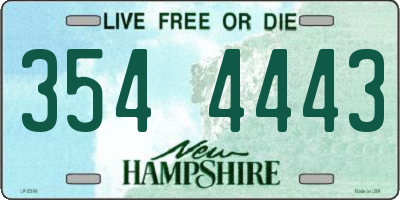NH license plate 3544443