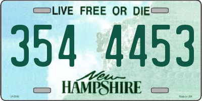 NH license plate 3544453