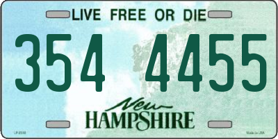 NH license plate 3544455
