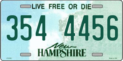 NH license plate 3544456