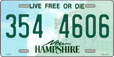 NH license plate 3544606