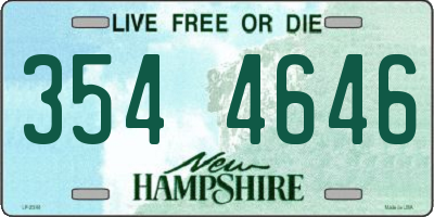 NH license plate 3544646