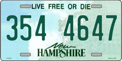 NH license plate 3544647
