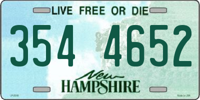 NH license plate 3544652