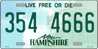 NH license plate 3544666