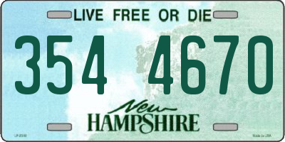 NH license plate 3544670