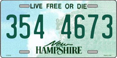 NH license plate 3544673