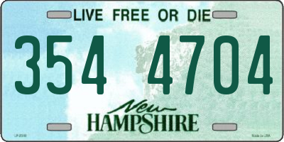 NH license plate 3544704