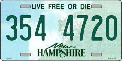 NH license plate 3544720
