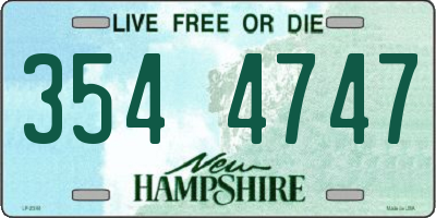 NH license plate 3544747