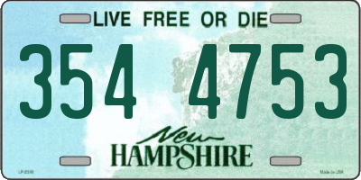 NH license plate 3544753