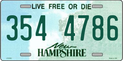 NH license plate 3544786