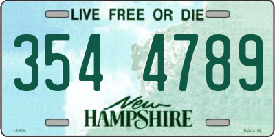 NH license plate 3544789