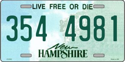 NH license plate 3544981