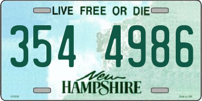 NH license plate 3544986
