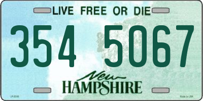 NH license plate 3545067