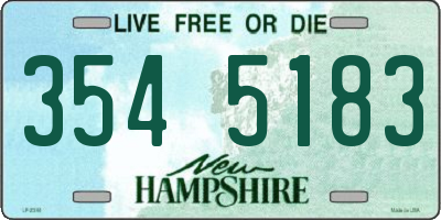 NH license plate 3545183