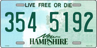 NH license plate 3545192