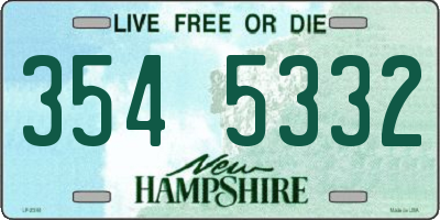 NH license plate 3545332
