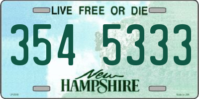 NH license plate 3545333