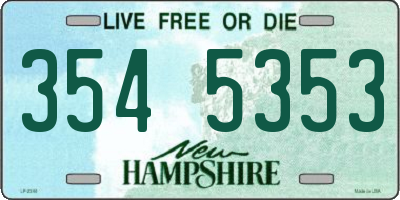 NH license plate 3545353