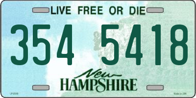 NH license plate 3545418