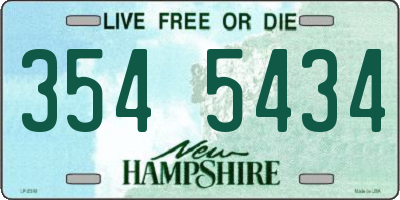 NH license plate 3545434