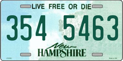 NH license plate 3545463