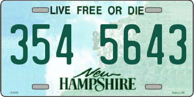 NH license plate 3545643
