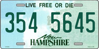 NH license plate 3545645