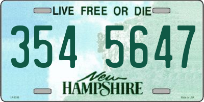 NH license plate 3545647