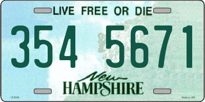 NH license plate 3545671