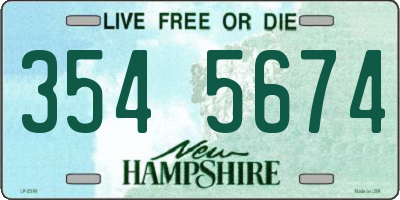 NH license plate 3545674