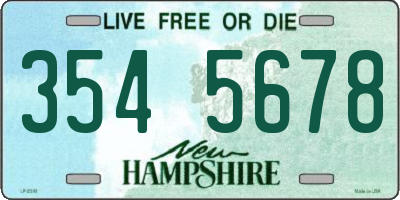 NH license plate 3545678