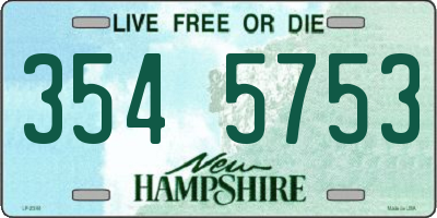 NH license plate 3545753