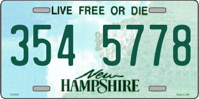 NH license plate 3545778