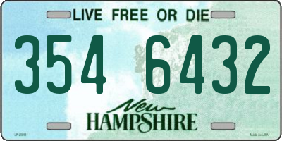 NH license plate 3546432