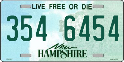 NH license plate 3546454