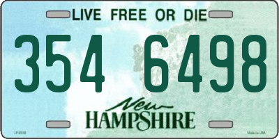 NH license plate 3546498