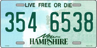 NH license plate 3546538