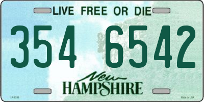 NH license plate 3546542