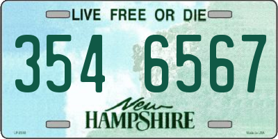 NH license plate 3546567