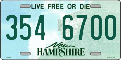 NH license plate 3546700