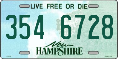 NH license plate 3546728