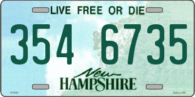 NH license plate 3546735